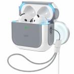 ESR AirPods4 ケース AirPods 第4世代 ケース(2024)(USB-C)対応 MagSafe対応 ストラップ付き落下防止カバ
