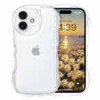 GUAGUA いphone 16 ケース クリア ウェーブ iPhone16 ソフト TPU 透明 ケース うねうね 人気 バンパー 耐