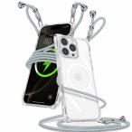 iPhone 16 Pro 用 ケース クリア ショルダー MagSafe対応 iPhone16 Pro スマホケース 携帯ストラップ マグ