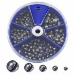 ガン玉セット 釣り用重り 丸型 205個セット スプリットショットシンカー 取り外し可能 5サイズ仕