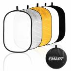 EMART レフ板 5-in-1撮影用 60 x 90cm(24x36inch) 折りたたみ式 楕円形 写真用 ポータブルカメラ 撮影パネ