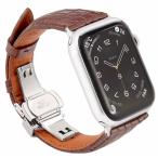 (Sea Sha)コンパチブル apple watch バンド44MM 45MM 46MM 49MMワニ革/ビジネス用 アップルウォッチ ベルト