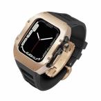 Apple Watch用 45mm 44mmフルオロエラストマーバンド 316Lステンレススチールケース、iWatch 8/7 45mm用高