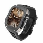 Apple Watch 対応 バンド ケース 46mm 炭素繊維耐衝撃カバー プロテクター フッ素ゴム(FKM)ストラッ
