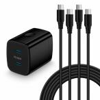 Hootek USB充電器 2ポート 30W USB-C 充電器 with 60W タイプC ケーブル*1.5M/2本 PPS&PD3.0対応/PSE認証