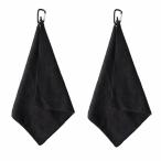 XIANFQNKJ ゴルフ タオル 2枚セット ボール拭き ゴルフ用 マイクロファイバー 吸水速乾 ゴルフボー