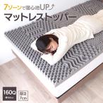 マットレストッパー 160クイーン 幅160cm×195cm×7cm 7ゾーン プロファイル加工 厚さ7cm 高反発 グレー 160Q−ＥＮ007ＴＦ