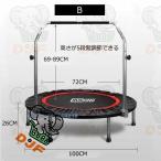 トランポリン 子供 大人用 家庭用 ダイエット 耐荷重110kg 手すりバー付き