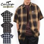 キャルトップ シャツ オンブレチェック 半袖シャツ CALTOP チェック メンズ 半袖 カジュアルシャツ #2000