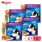  Nestle pyulina Felix pauchi12P мягкость решётка . кошка . рыба . мясо варьете 50gX12 600g×4 шт домашнее животное 