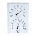 シンワ 温湿度計 W−1 角型 70510 ホワイト 大工道具 測定具 温度計 環境測定器