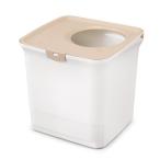 ショッピング猫 トイレ アイリスオーヤマ ラクリーン 消臭システムトイレ 上からタイプ RSTU-43 ホワイト/ベージュ