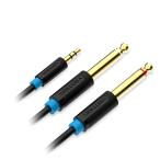 VENTION 3.5mm Male to 2*6.5mm Male аудио кабель 2m черный BA-5435