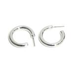 Yahoo! Yahoo!ショッピング(ヤフー ショッピング)【1ペア】チタン芯！約24mm Bold Circleシルバーピアス NF