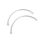 【2個入り】両カン付き！華奢なハーフサーク形シルバーコネクター、連結パーツ NF