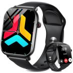 スマートウォッチ 通話機能 日本製センサー 2.0インチ大画面 心拍計 着信通知 100種運動モード 腕時計 IP67防水 iPhone Android対応