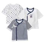 YINOON 短肌着 3枚セット 新生児 肌着セット ベビーTシャツ パジャマ 綿 出産準備 出産祝い(50-70)