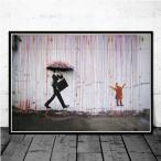 ポスター キャンバス プリント バンクシー banksy ステンド グラス インテリア アート モダン カラフル 80×120cm
