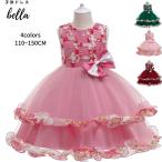 子供ドレス ピアノ 発表会 結婚式 ドレス 子供 キッズ  緑  ピンク グリーン ふんわり 蝶結びリボン フォーマルドレス コンクール 150 140 130 120 110