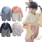 ベビー服 袴 カバーオール 和服ロンパース ロンパース フォーマル 赤ちゃん M＆K（株） お宮参り 出産祝い 女の子 男の子 百日祝 初節句