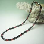 磁気入りヘマタイトとカーネリアンのネックレス