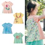 tシャツ キッズ 女の子 子供 半袖 トップス キッズtシャツ ティーシャツ 子供服 切り替え Disney ディズニー キャラクター シンプル おしゃれ