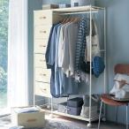 ハンガーラック ラック 衣類ラック 収納ラック 衣類収納 キャスター付き 多段チェスト付き 引き出し ファブリックボックス おしゃれ 新生活 幅80cm