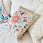 クッションカバー カバー カバーリング ファブリック 麻入り リネン混 リビング ダイニング シンプル ナチュラル 柄 植物 モダン デザイン ミニラボ 新生活
