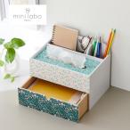 mini labo ミニラボ ティッシュケースも入る卓上小物収納ボックス