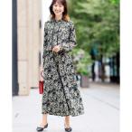 セットアップ レディース ブラウス スカーチョ パンツ スカート見え 総柄 幾何柄 フリル はしごレース きれいめ 華やか ハナエムトキ S M L LL