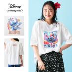 tシャツ レディース 半袖 トップス レディースtシャツ レディースティーシャツ レディーストップス ワイドシルエット Disney ディズニー スティッチ シンプル