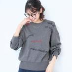 ニット レディース セーター 長袖 トップス レディースニット レディースセーター レディーストップス ロゴ スウェット風デザイン シーズンレス おしゃれ