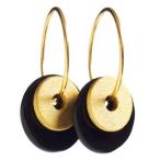 北欧雑貨 アクセサリー 磁器 ピアス シェアニング Scherning GOLD ゴールド リングピアスダブル カラー：ブラックｘゴールド GO-1304Bデンマーク