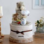 出産祝い スヌーピー（snoopy）にぎにぎラトルおむつケーキ 男の子 女の子 赤ちゃん プレゼント ギフト 名前刺繍 名入れ