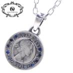 Yahoo! Yahoo!ショッピング(ヤフー ショッピング)アクアシルバー AQUA SILVER 6ペンスコイン ペンダント/ネックレス  シルバー925製 いぶし ASP-254F/Blue stones