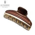 アレクサンドル ドゥ パリ タイムレス ヘアクリップ ヴァンドーム M クリップ スワロフスキー ブラウン フランス製 ALEXANDRE DE PARIS ICCM-15571-03-X4