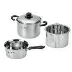 パスタ鍋 蒸し器 パスタポット おしゃれ そそぎやすい鍋 18cm & パスタポット 20cm