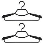肩幅スライド回転フック 形態安定シャツ用ハンガー 「ベストライン」ブラウン日本製 2本組