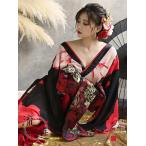予約販売 花魁 コスプレ 衣装 和柄ドレス コンパニオン 衣装 着物 ドレス 流遊 花魁 着物ドレス 中ミニ 和柄