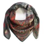 イタリア製 スカーフ フラワープリント 大判 カシミア 混 レディース