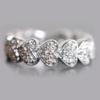 プレミアム ダイヤモンド ハート エタニティ　リング　PT900 K18 K10対応 誕生石 4月