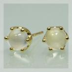 5ミリ ムーンストーン カボション ピアス 誕生石 6月 PT900 K18 K10対応