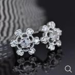 ローズカット ブリリアントカット ダイヤモンド ピアス PT900 K18 K10対応 誕生石 4月