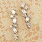 バゲットカット ブリリアントカット ダイヤモンド ピアス エスパス 誕生石 4月 PT900 K18 K10対応