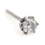 ローズカット ダイヤモンド ピアス K18 K10対応 片耳 シンプル オフィス 小ぶり おしゃれ 誕生日プレゼント