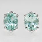 5×4mmグリーンベリルピアス両耳...