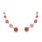 ノスタルジックピンク カレイド マルチカラー ピアス　PT900 K18 K10対応 春色ピンク