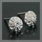 クラシカルボタン”ローズカットダイヤピアス 誕生石 4月 PT900 K18 K10対応