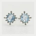 ノービア スカイブルートパーズピアス PT900 K18 K10対応 誕生石 11月