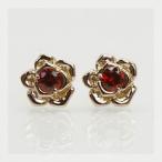 ラブリーローズ レディッシュサファイア ピアス 誕生石 9月 PT900 K18 K10対応